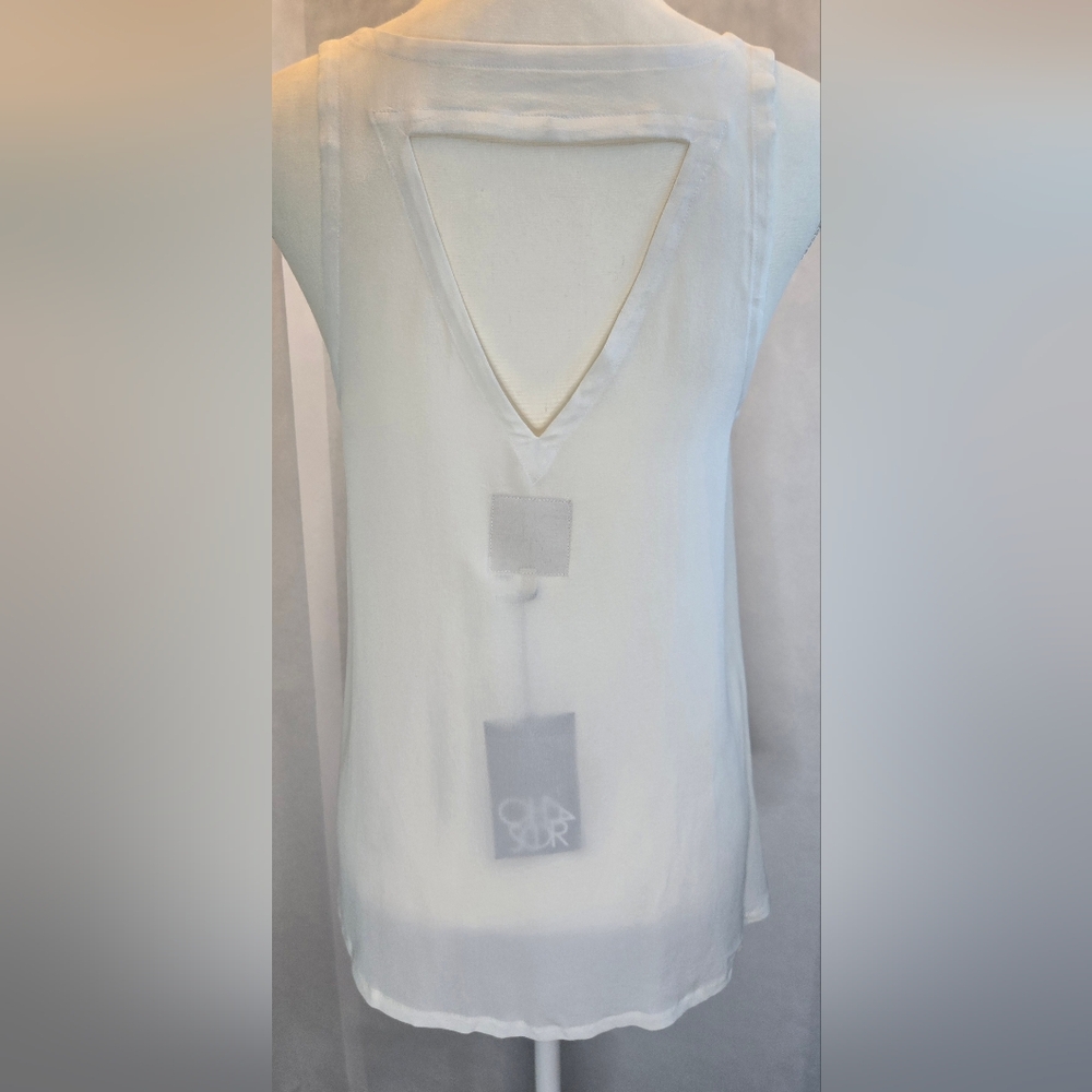 Chaser White Sleeveless Open Back Tank Top
